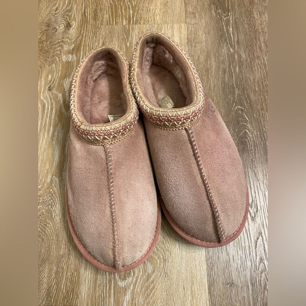 UGG Tasman II Suede Slippers clogs blush Pink Dawn size 9 GUC